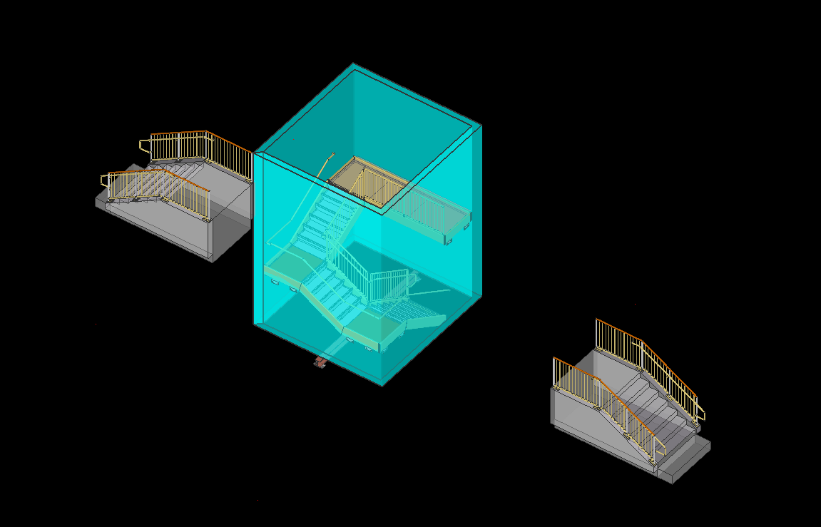 Steel staircase and platform