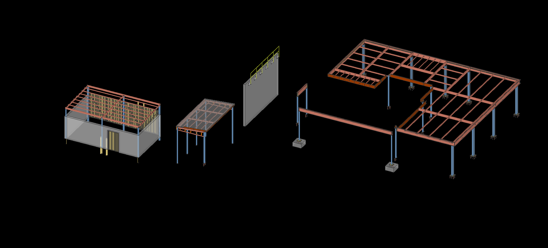 Multi-level commercial steel frame
