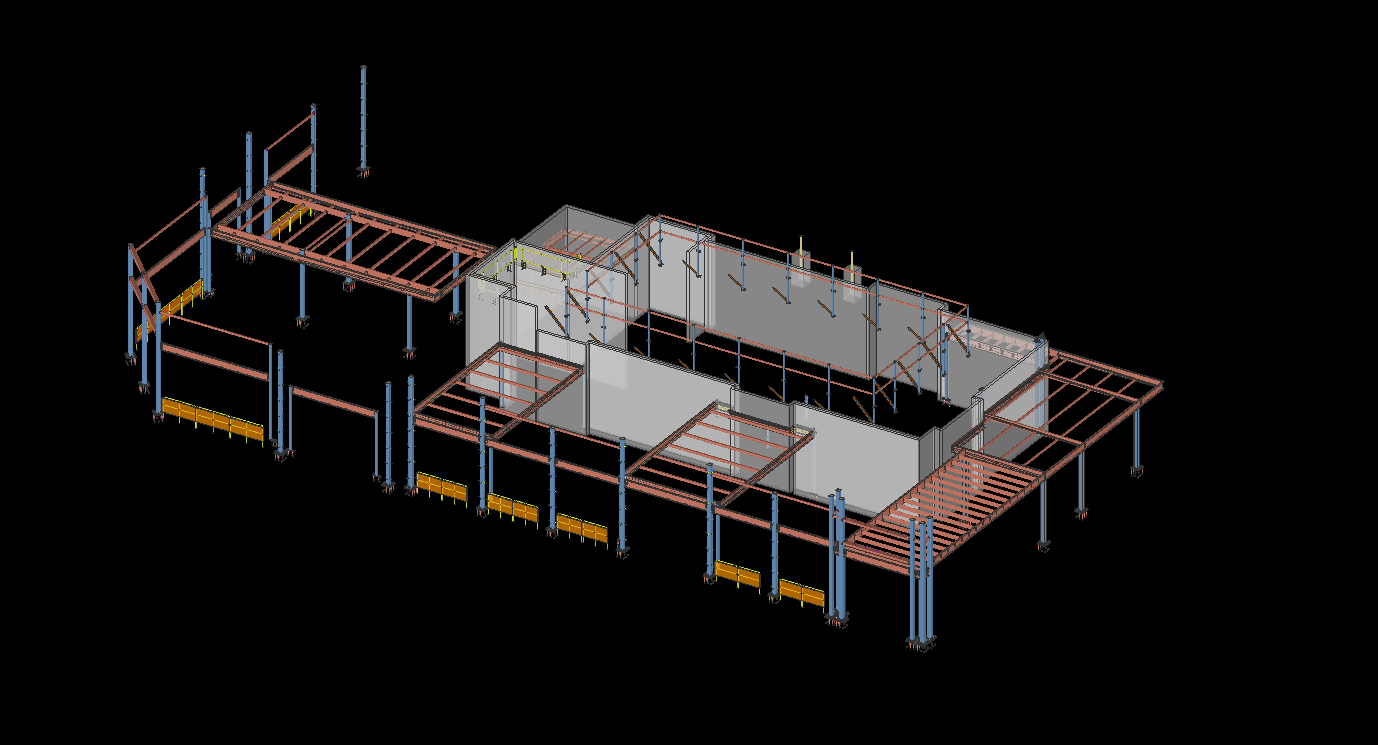 Industrial processing plant steelwork